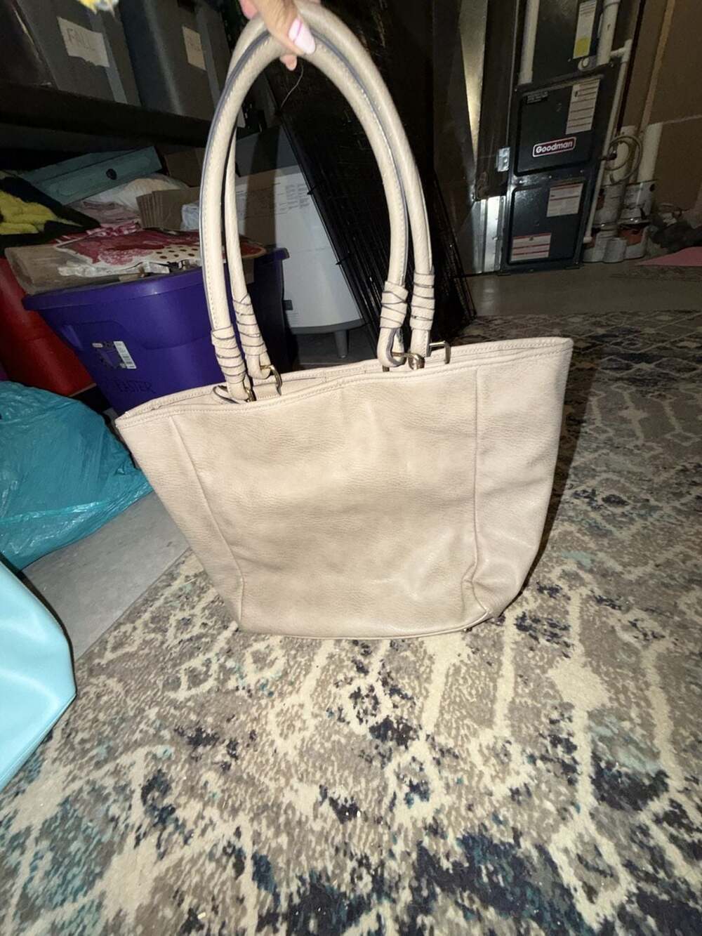 Sole Society Faux Leather Tote Bag with Wrapped Handles